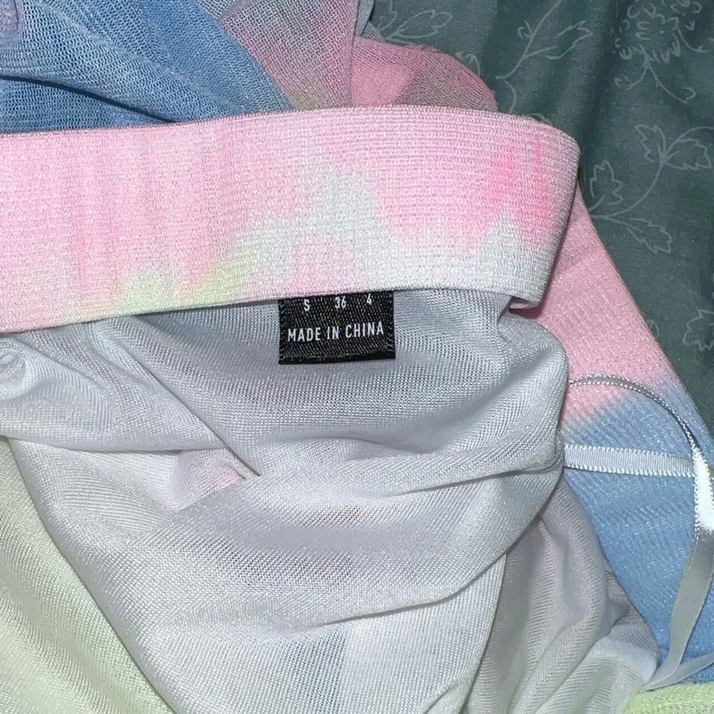 Colorful Ruched Mini Skirt - Picture 5 of 5